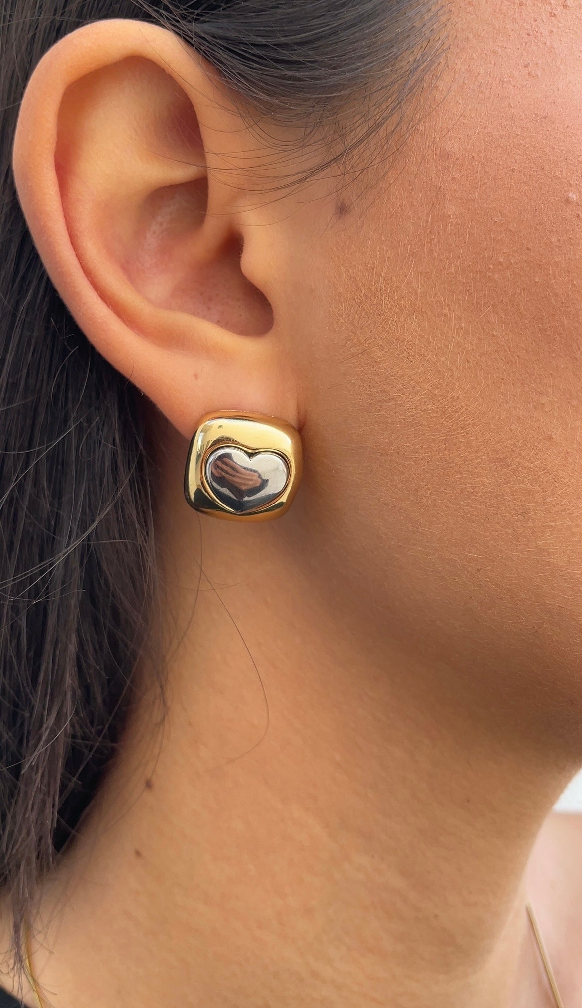 Squares heart earrings