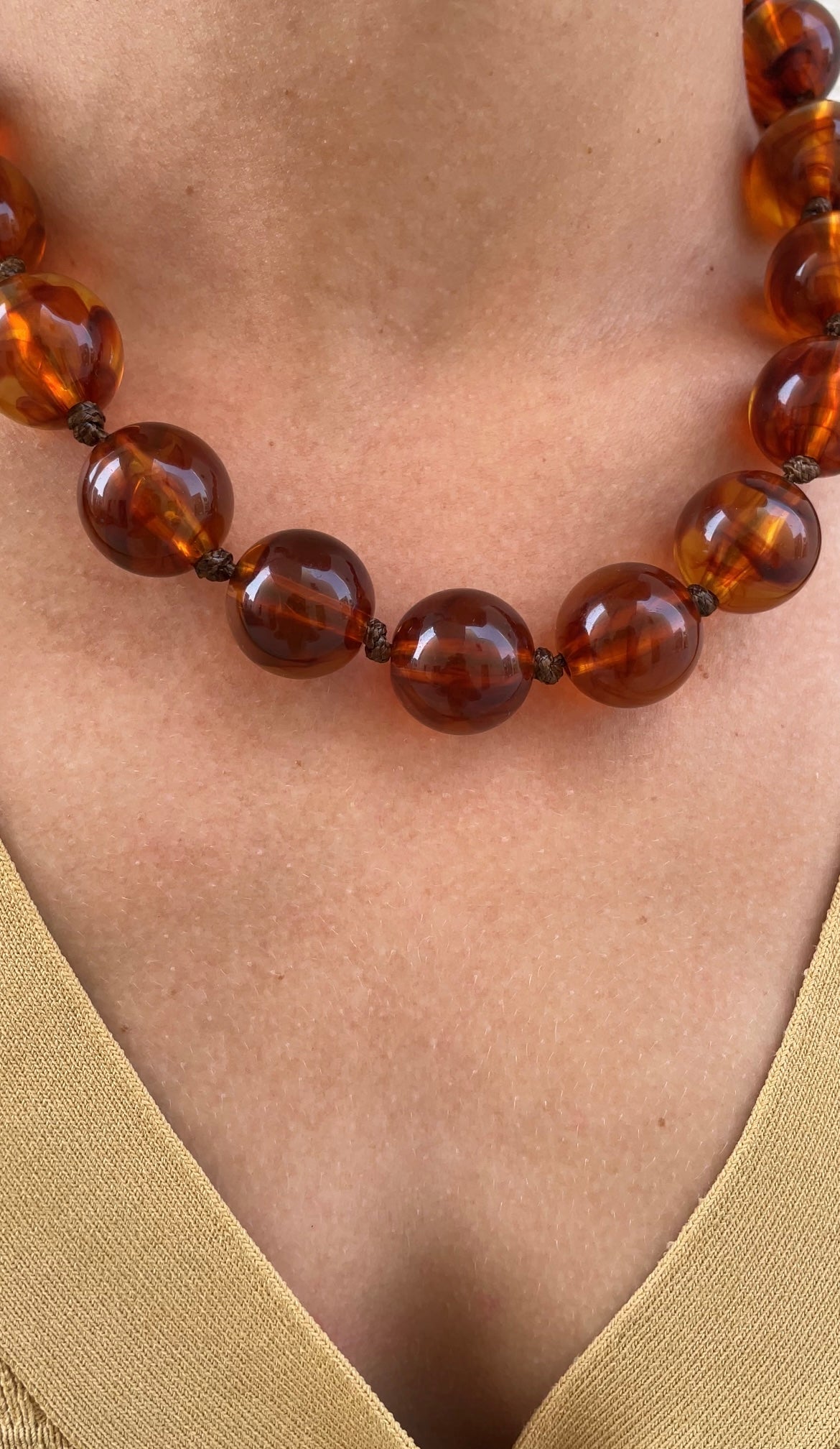 Brown pearl necklace