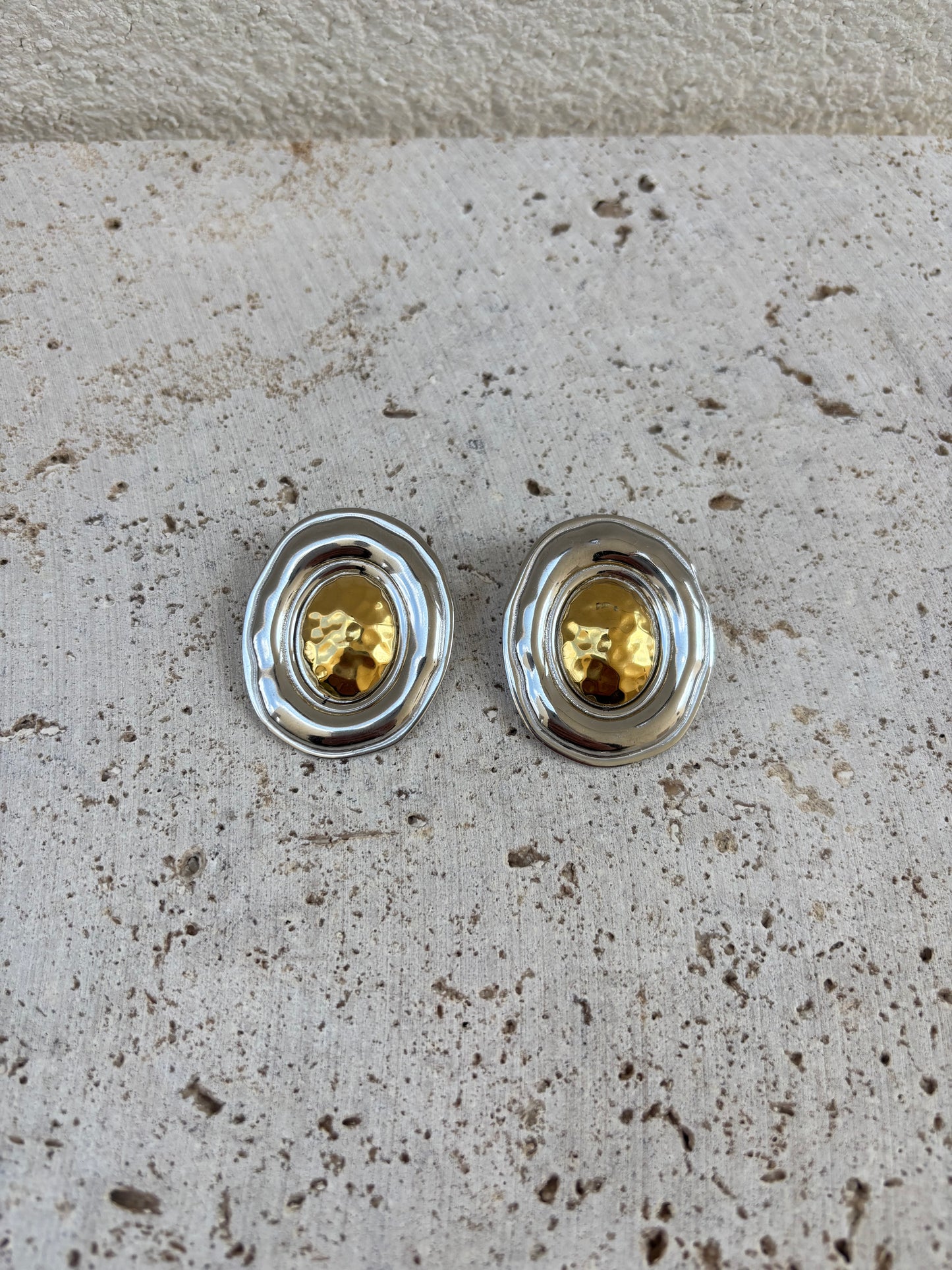 Huge shield earrings