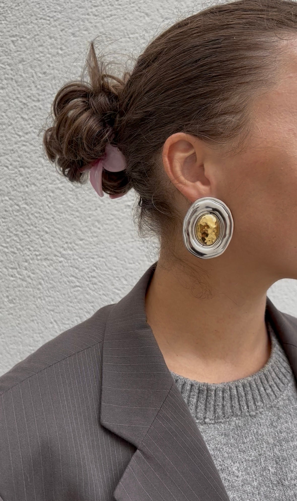 Huge shield earrings