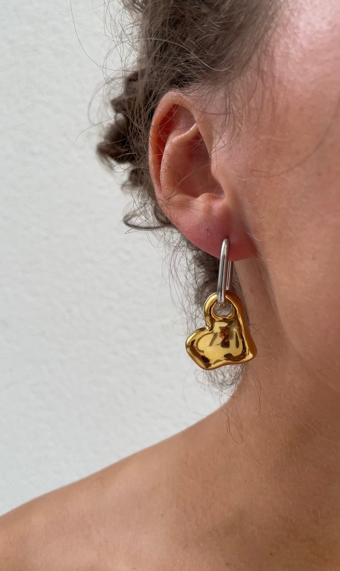 Heart piece earrings