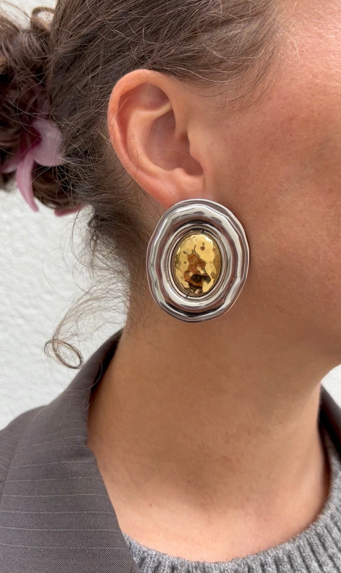 Huge shield earrings