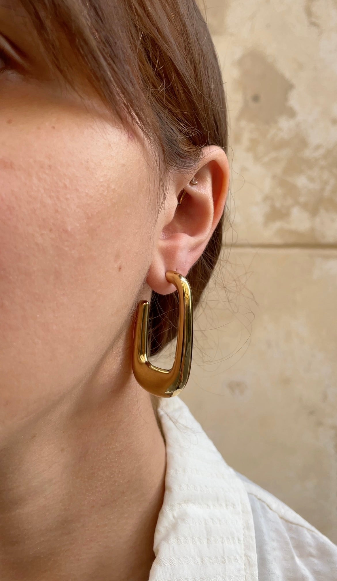Huge rectangular earrings