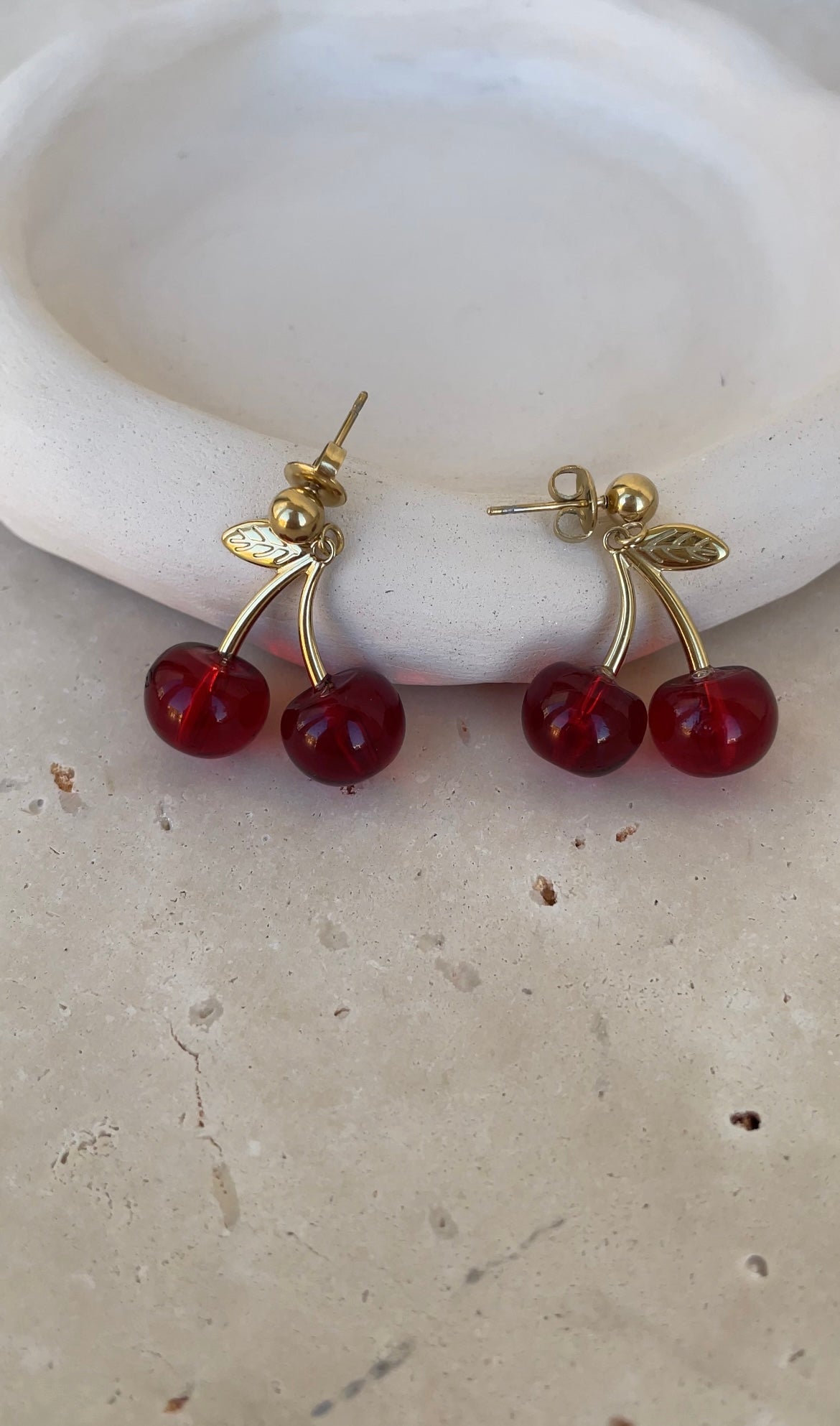 mini cherry earrings