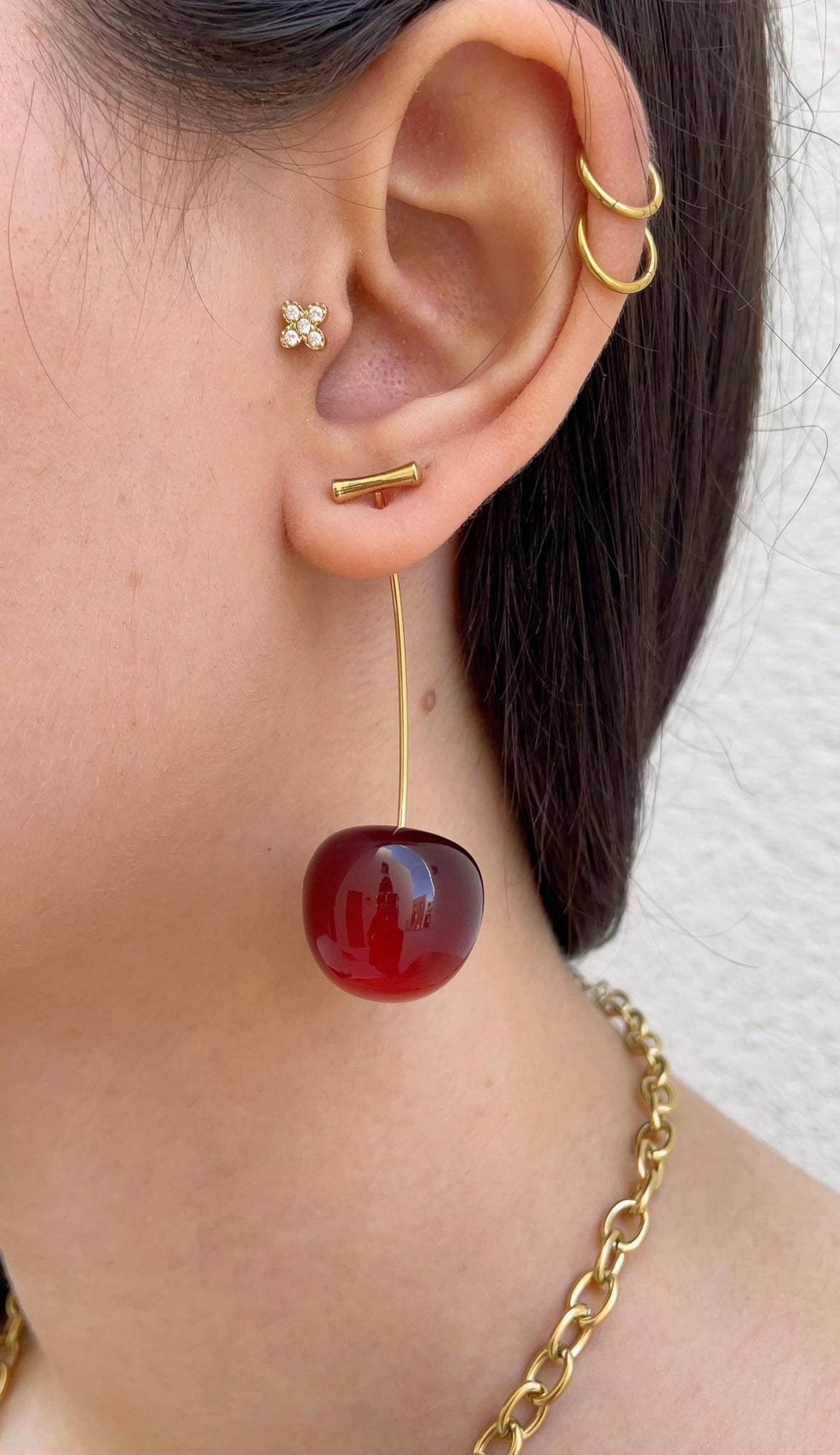 Big cherry earrings