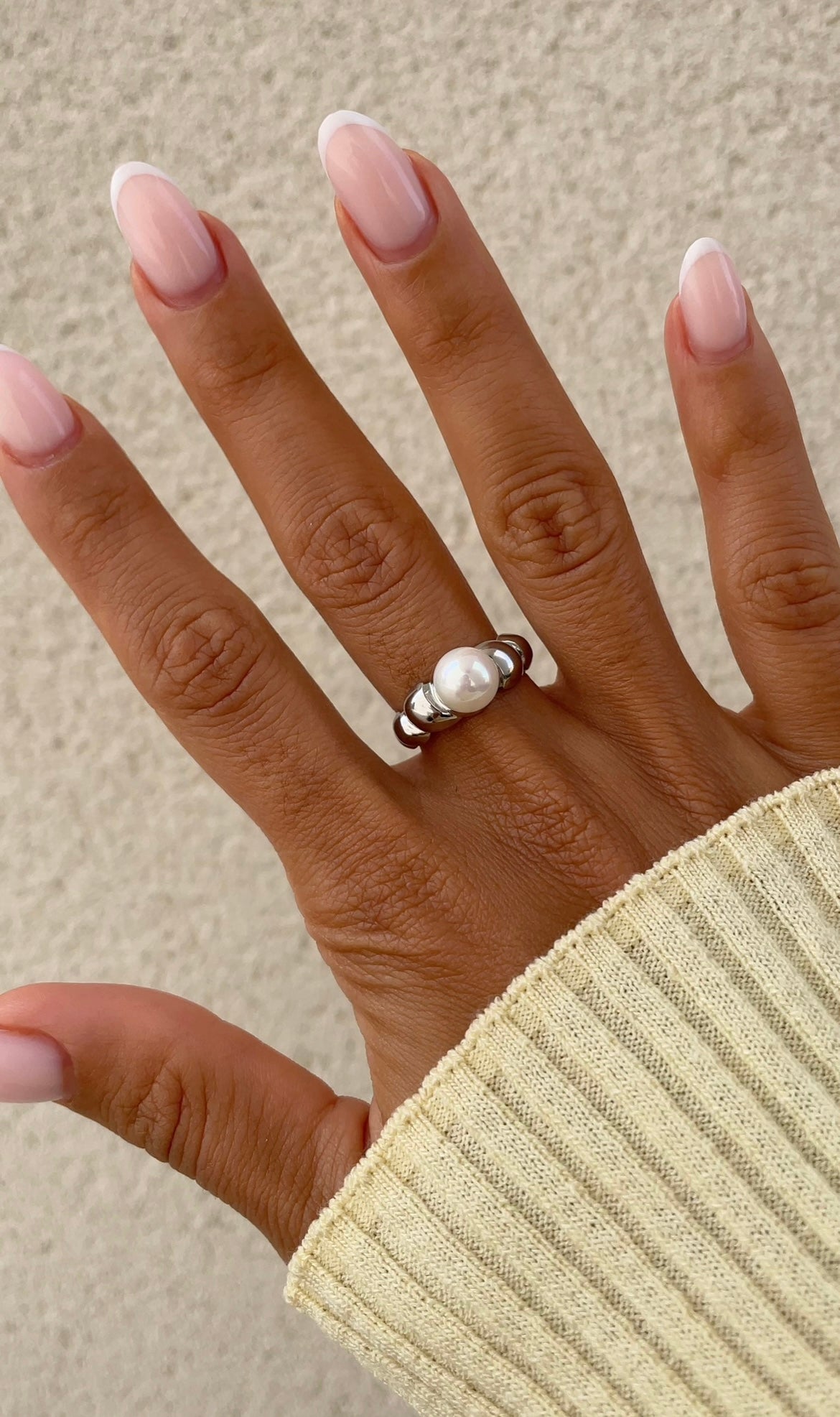 Twisted pearl ring