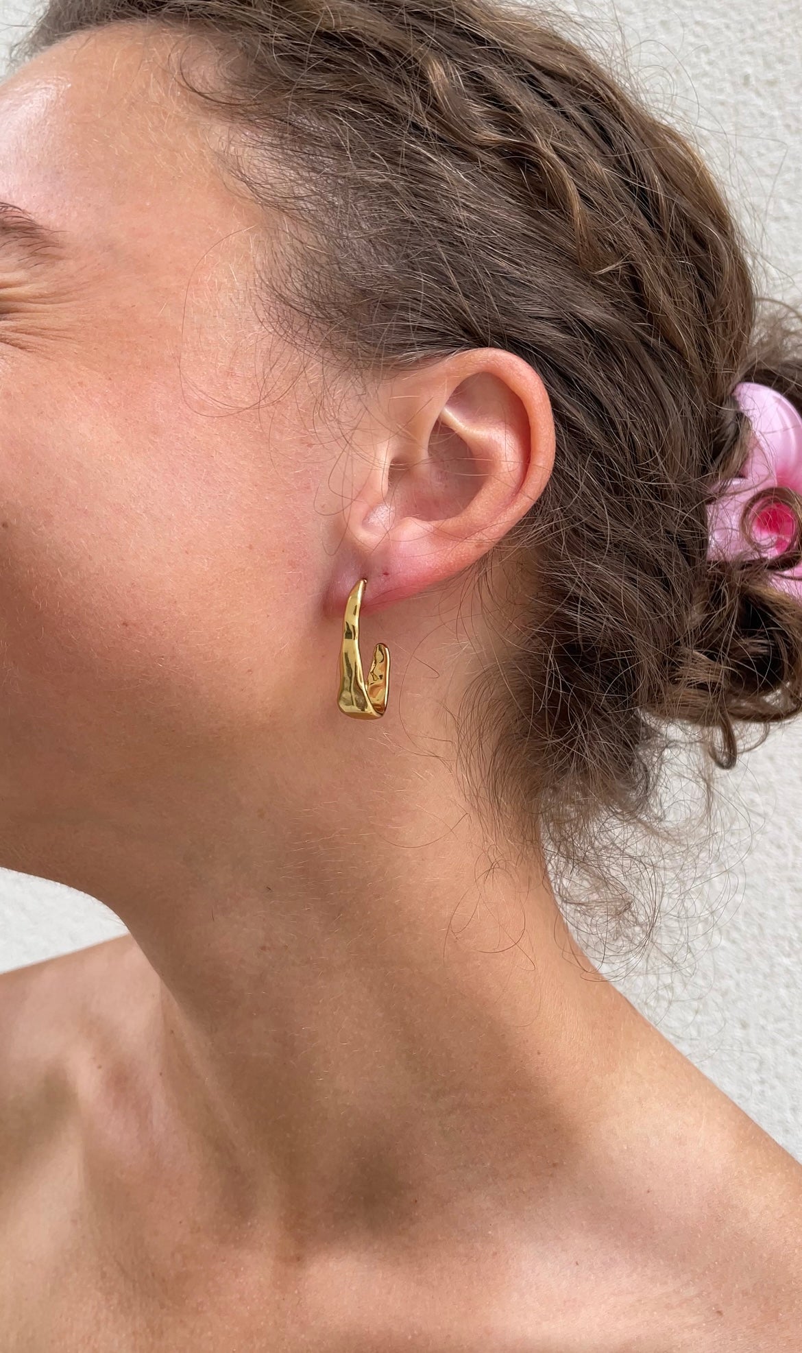 Hammered crochet earrings