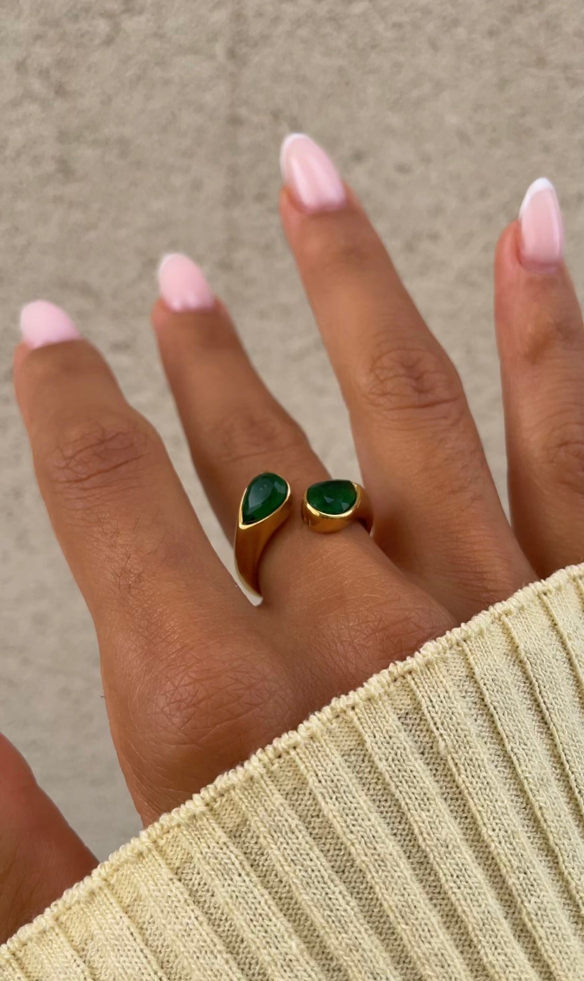 Green stones ring