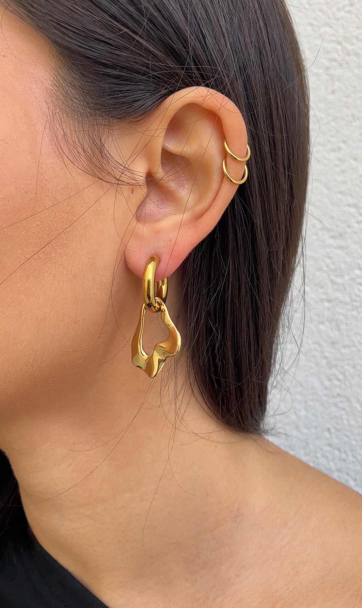 Leave x hoops earrings