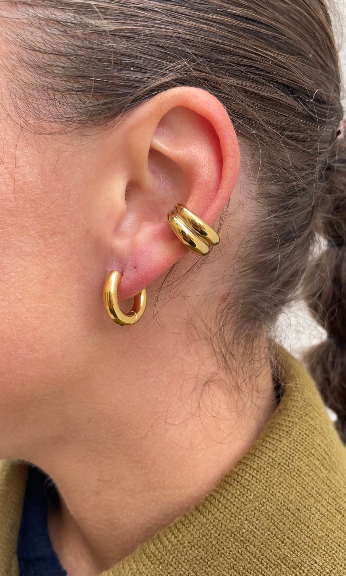 Double layer ear cuff