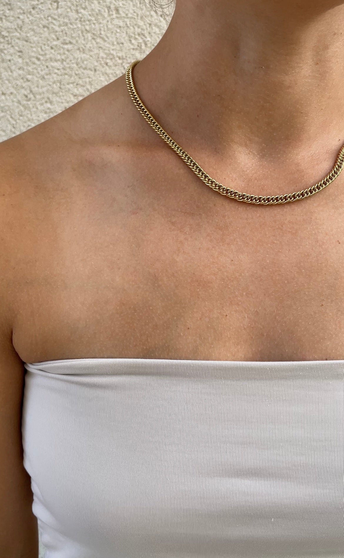 Thin maillon chain necklace