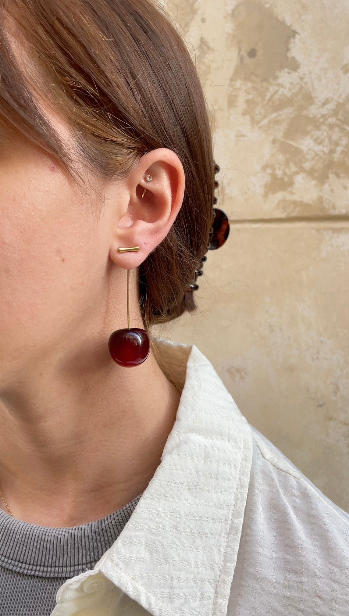 Big cherry earrings