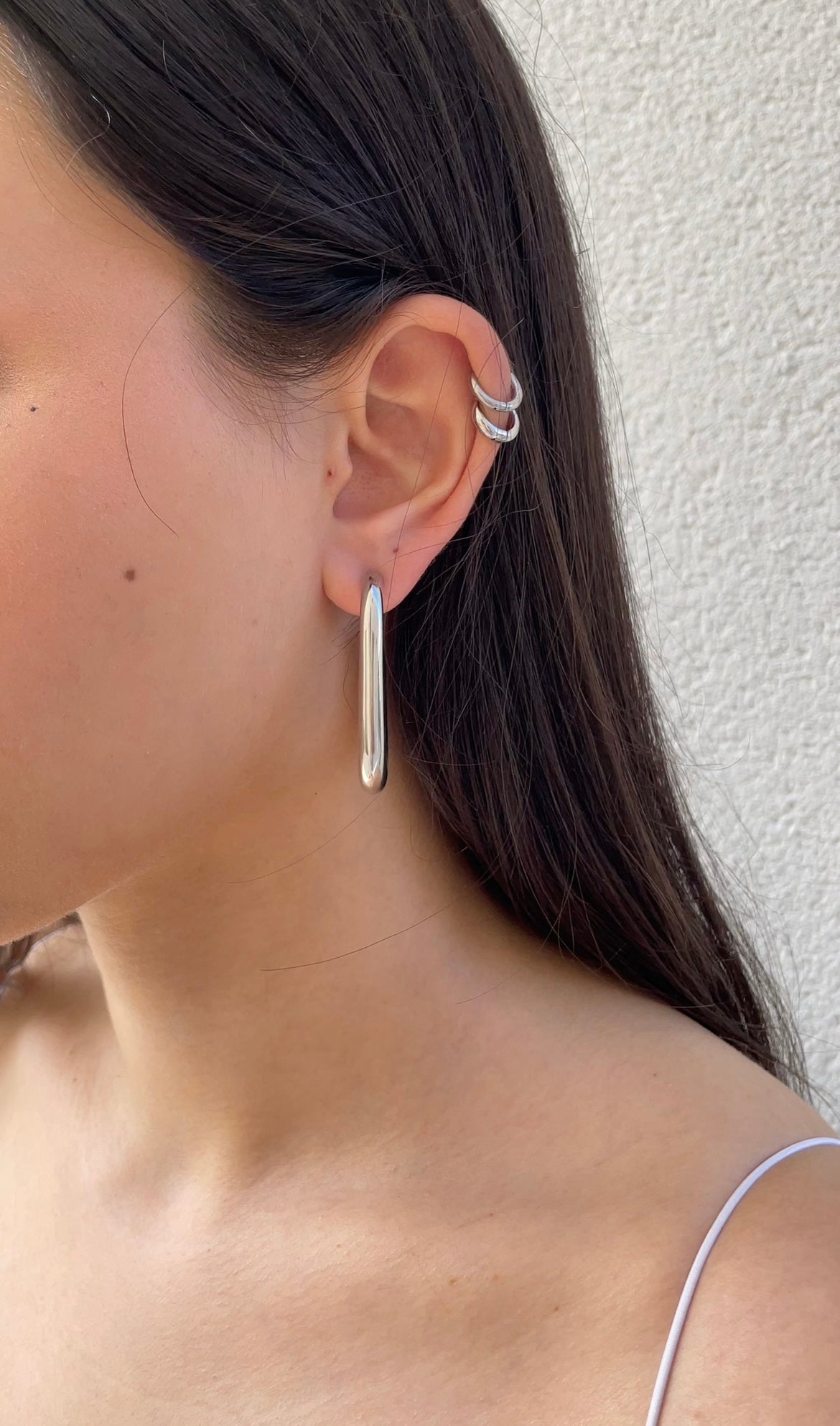 Huge rectangular earrings