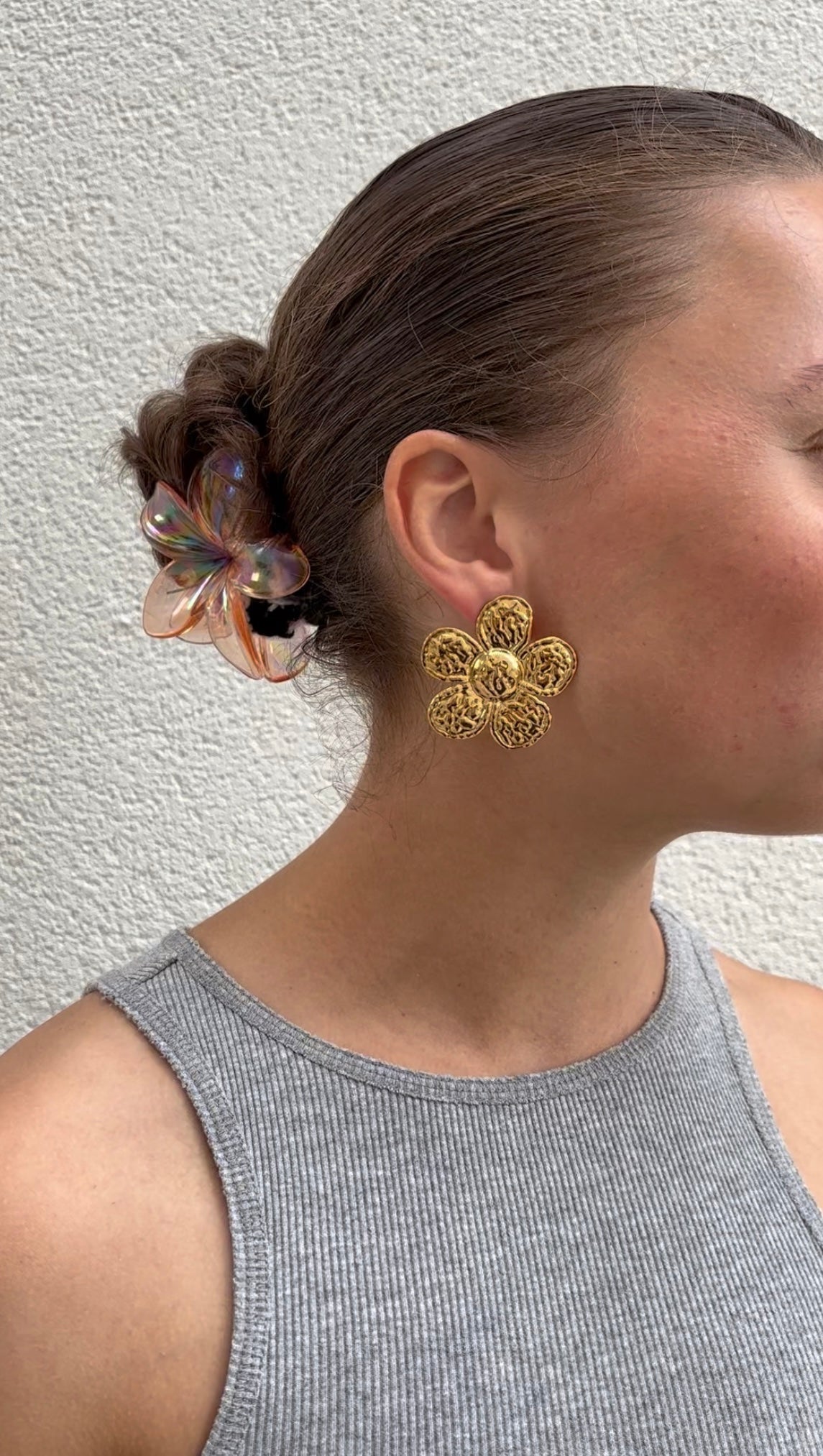 Plain flower earrings