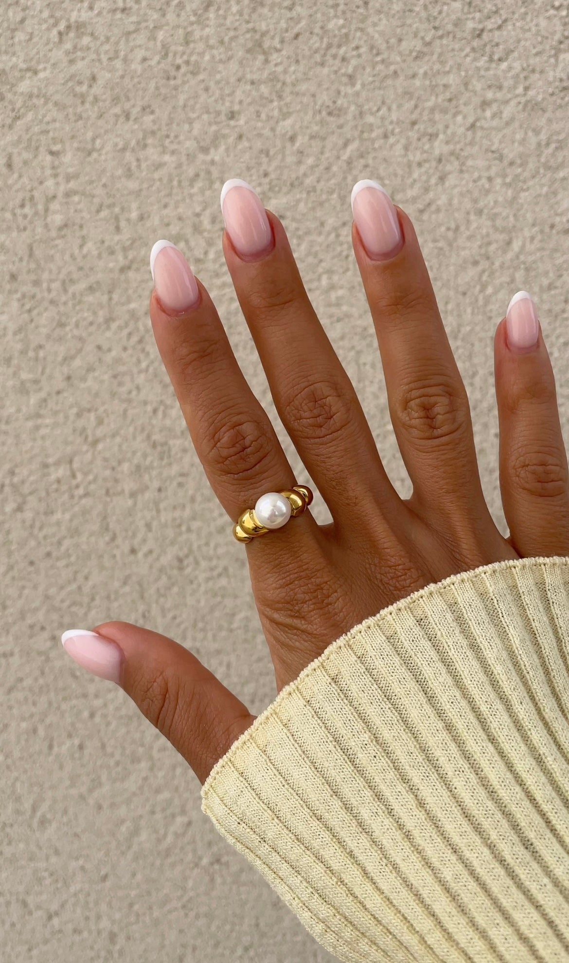 Twisted pearl ring