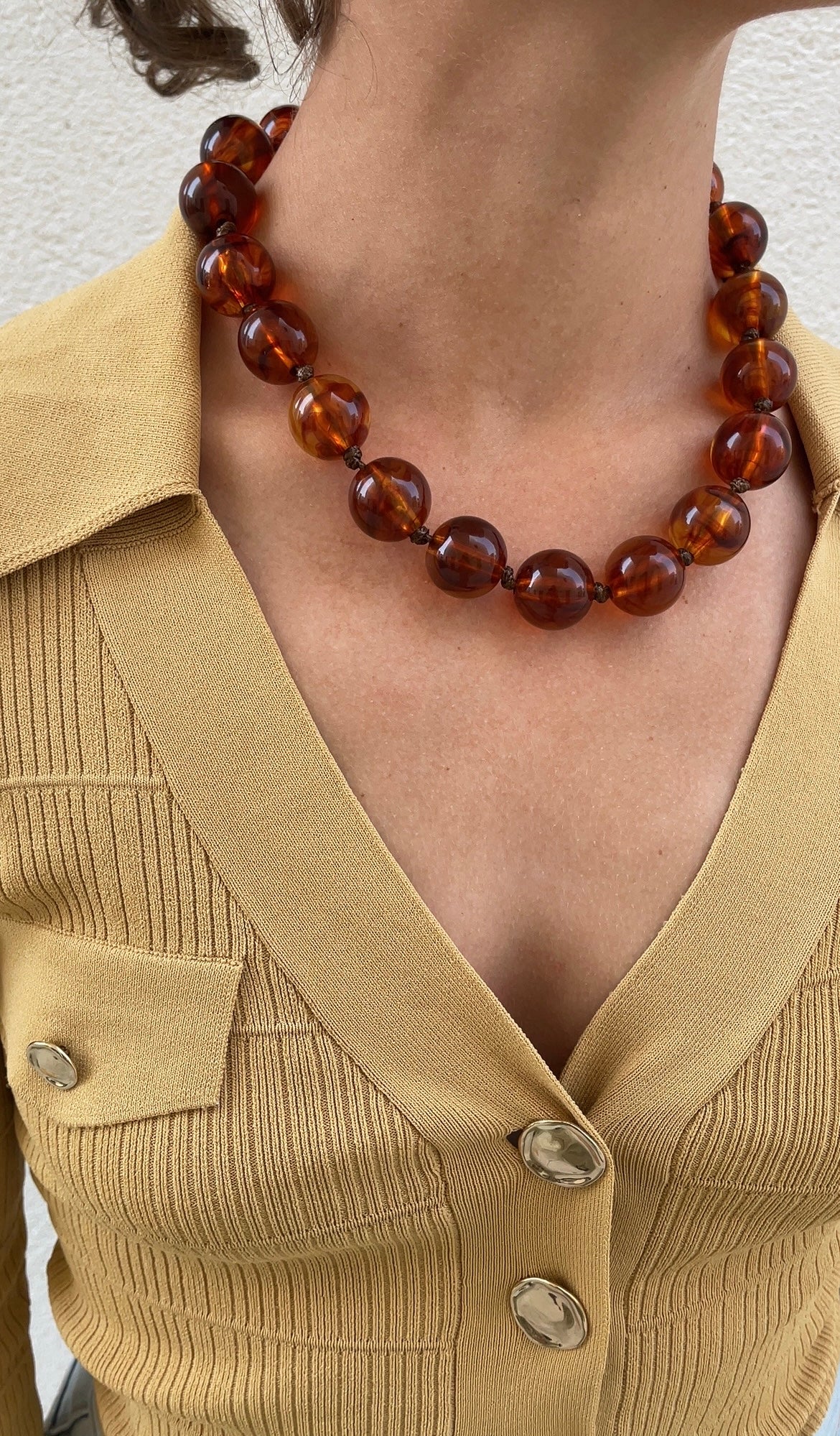 Brown pearl necklace