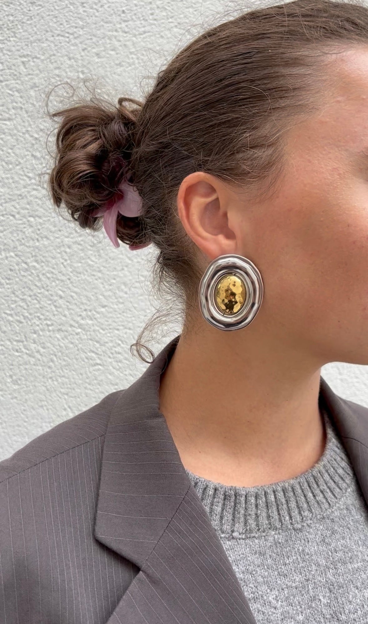 Huge shield earrings
