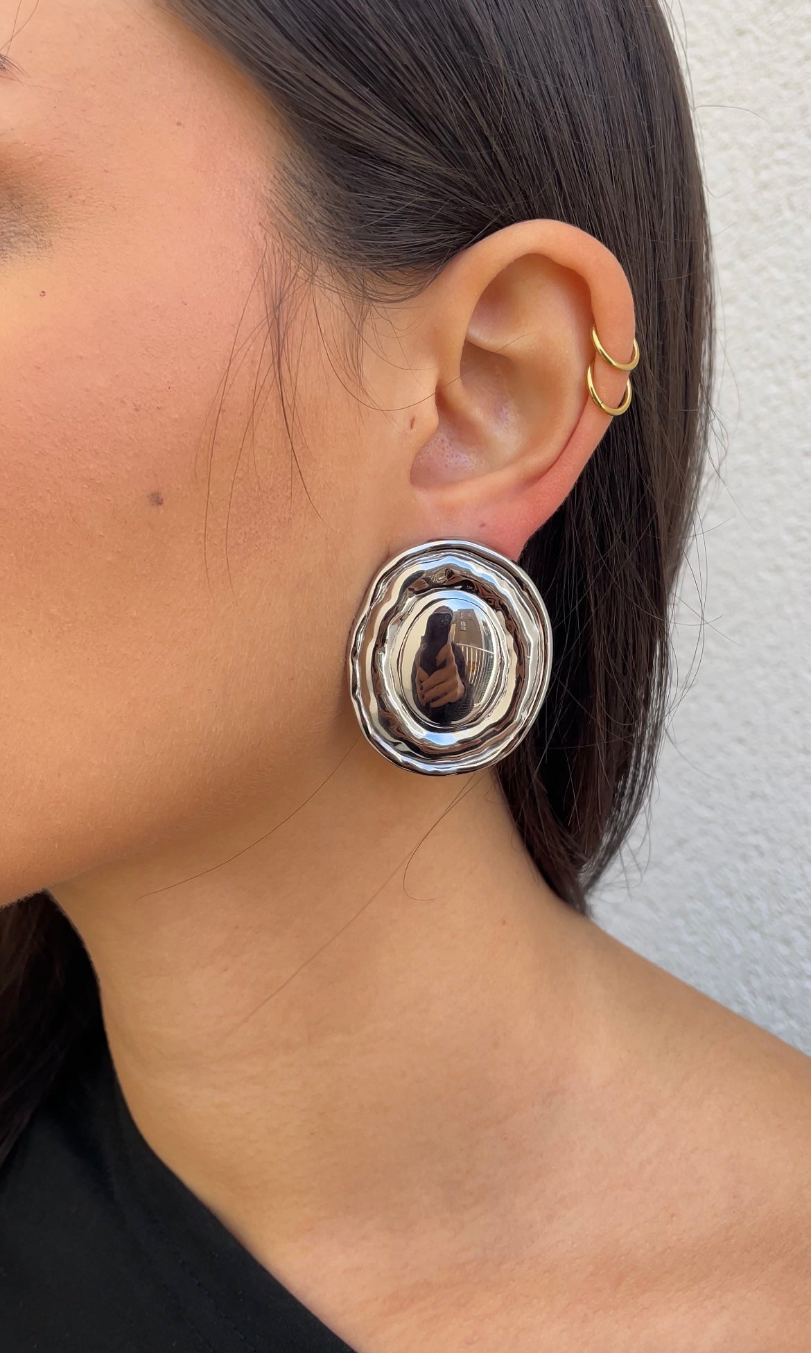 Huge shield earrings