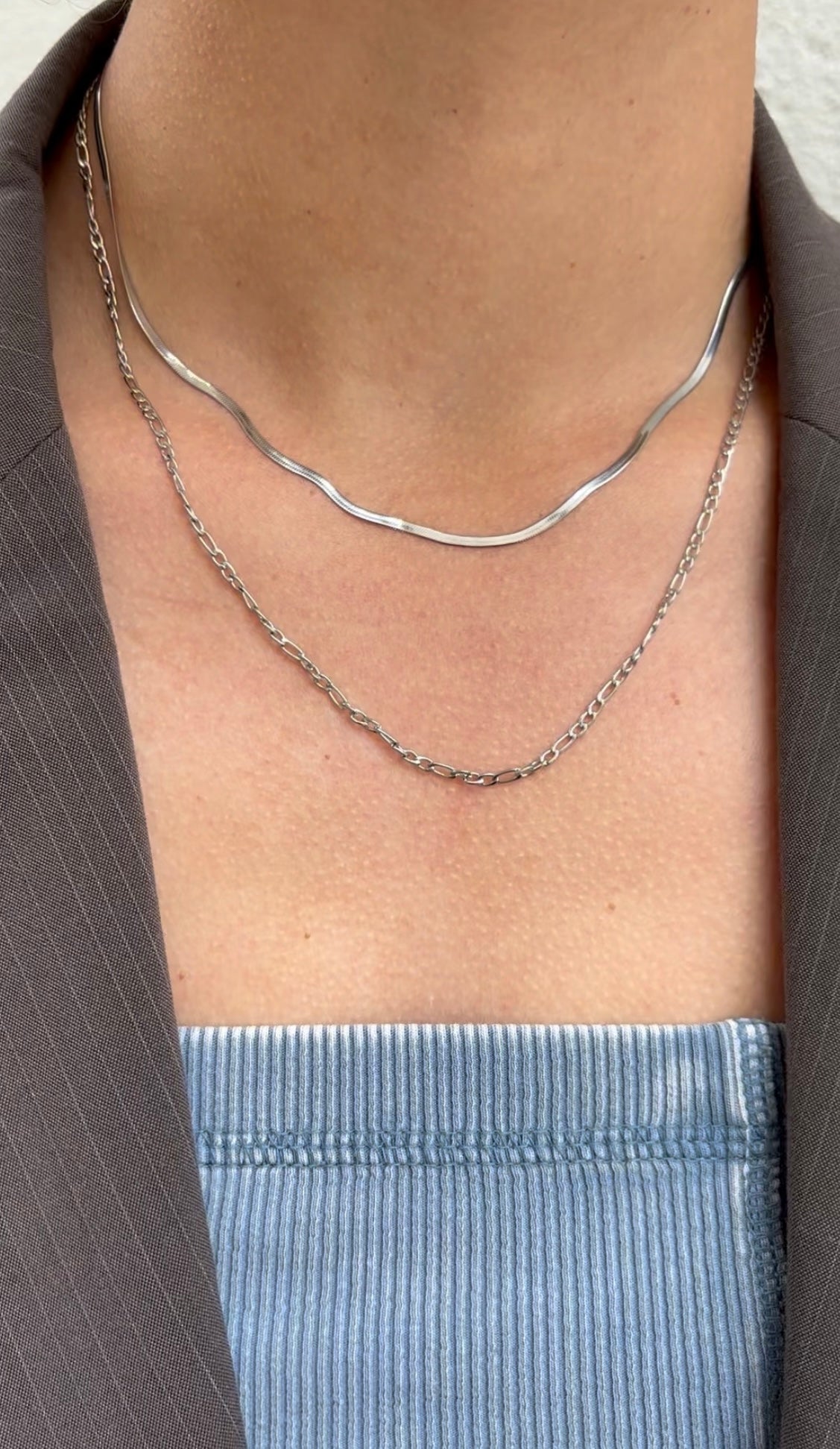 Flat x maillon necklace