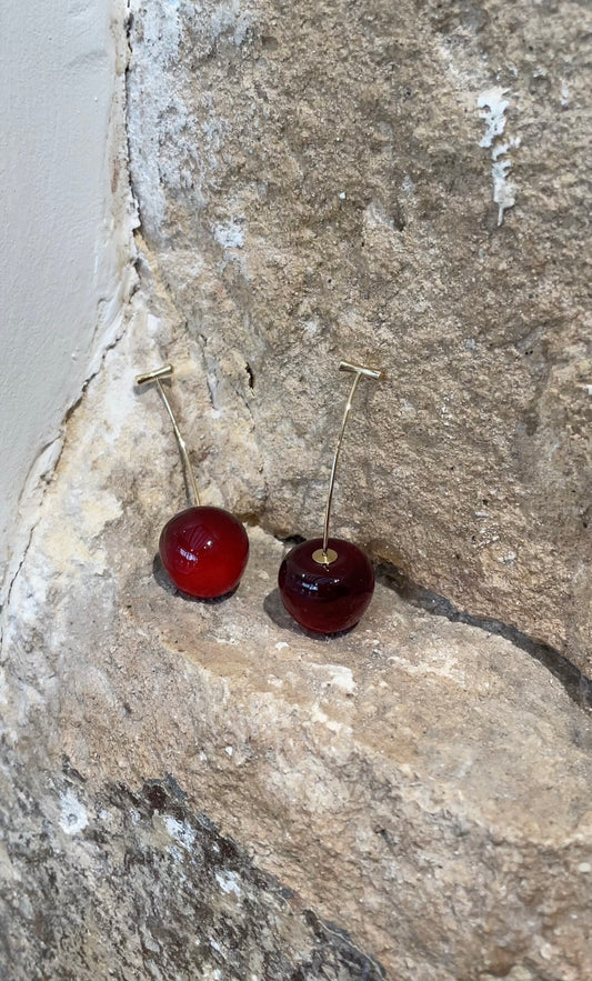Big cherry earrings