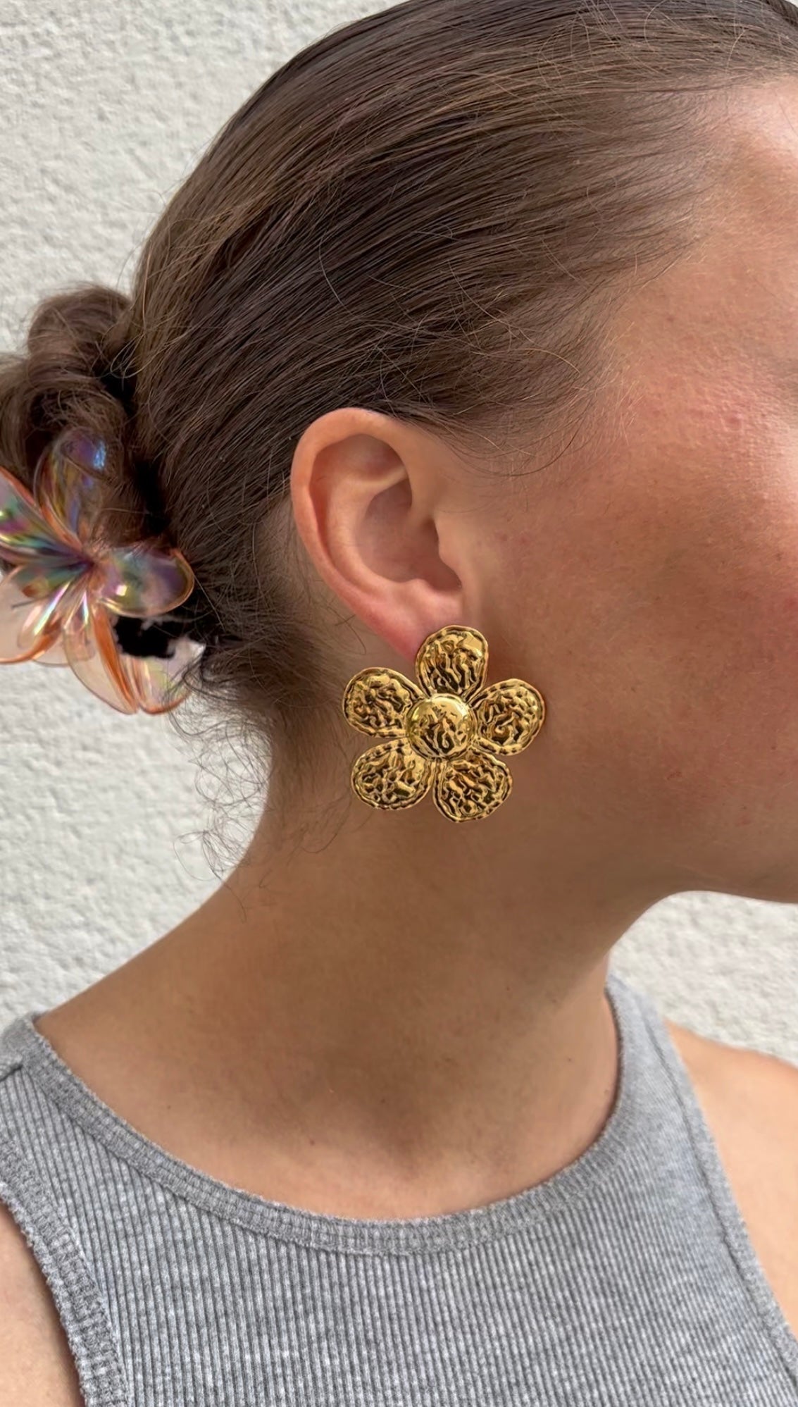 Plain flower earrings
