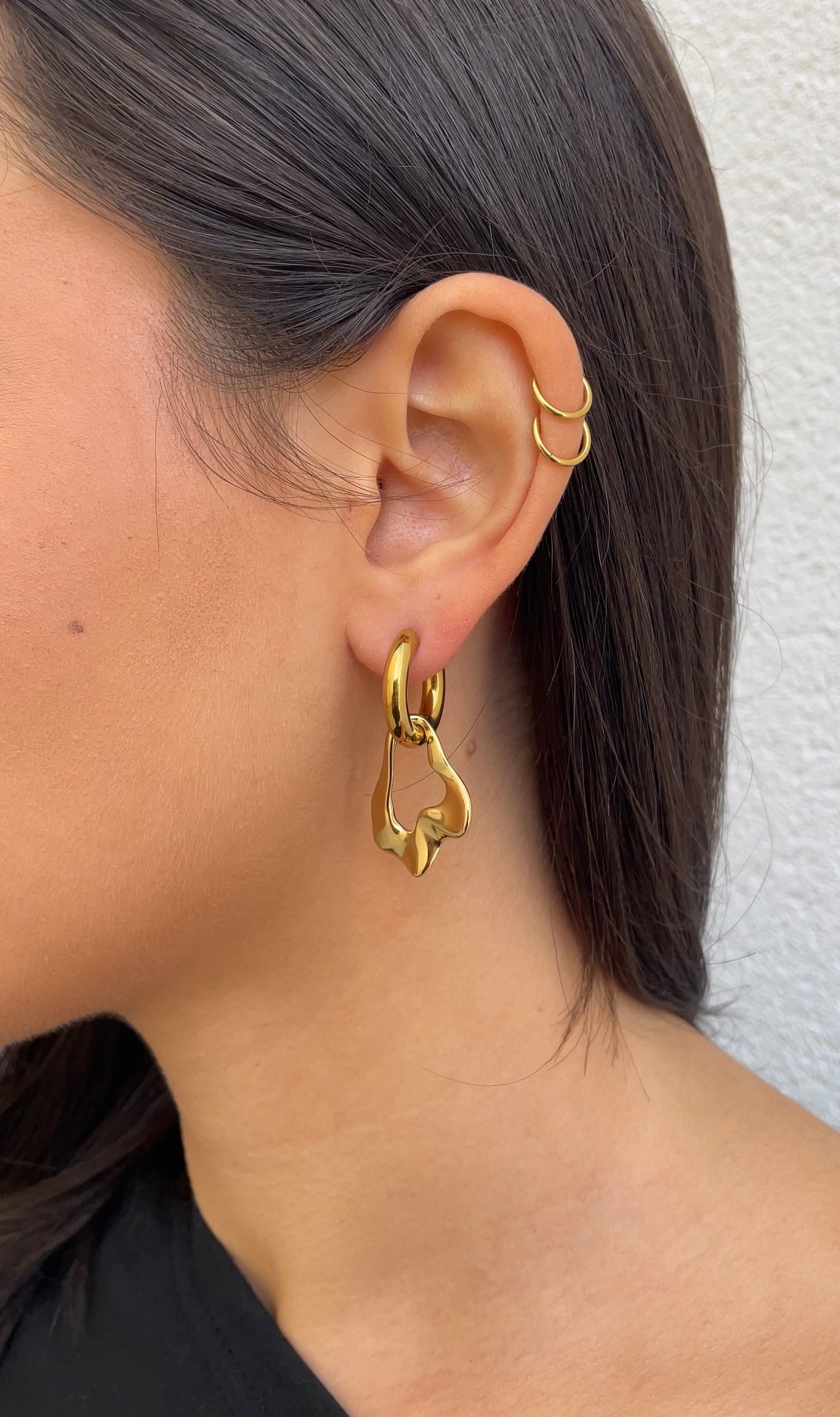 Leave x hoops earrings