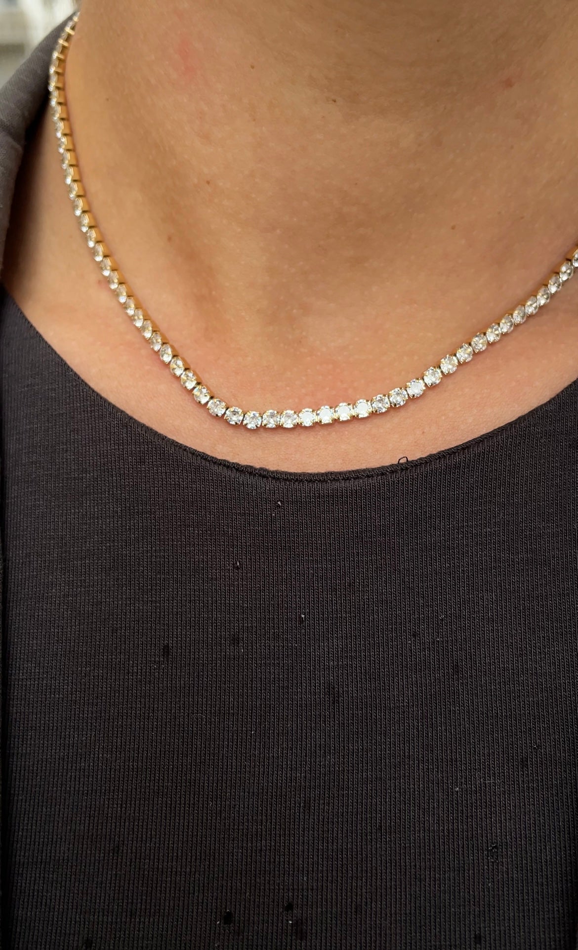 Thick gems necklace