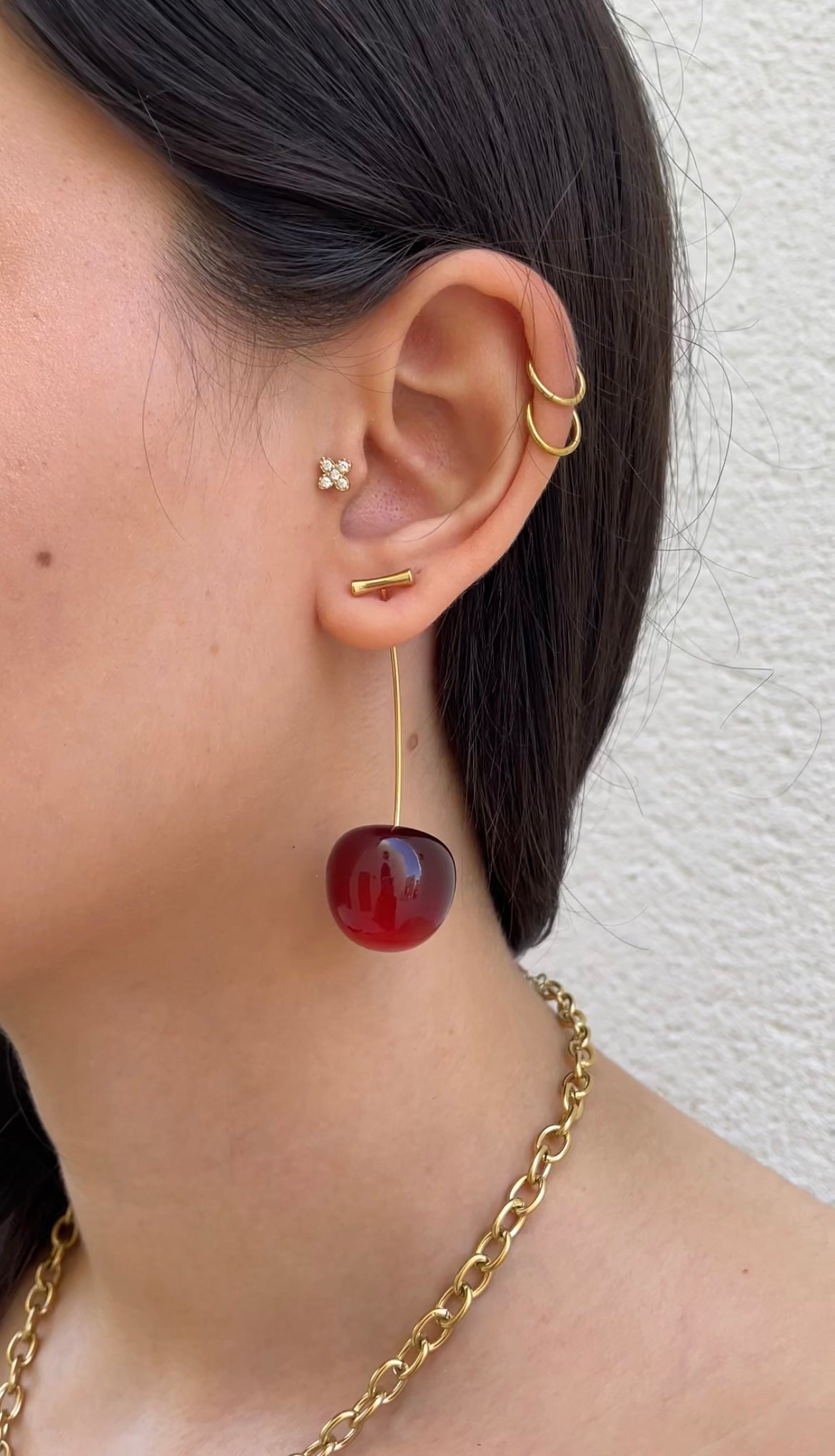 Big cherry earrings
