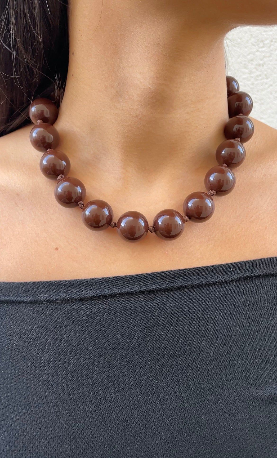 Brown pearl necklace