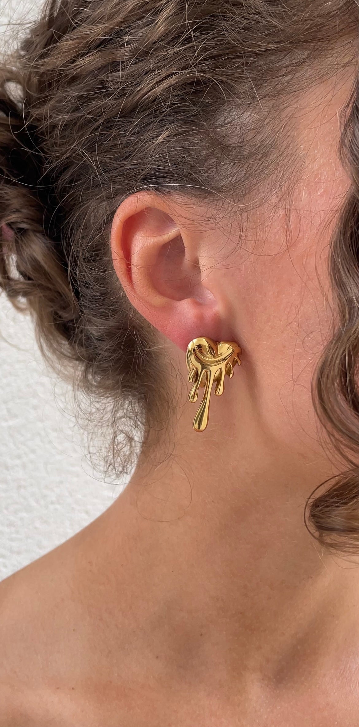 Melted heart earrings