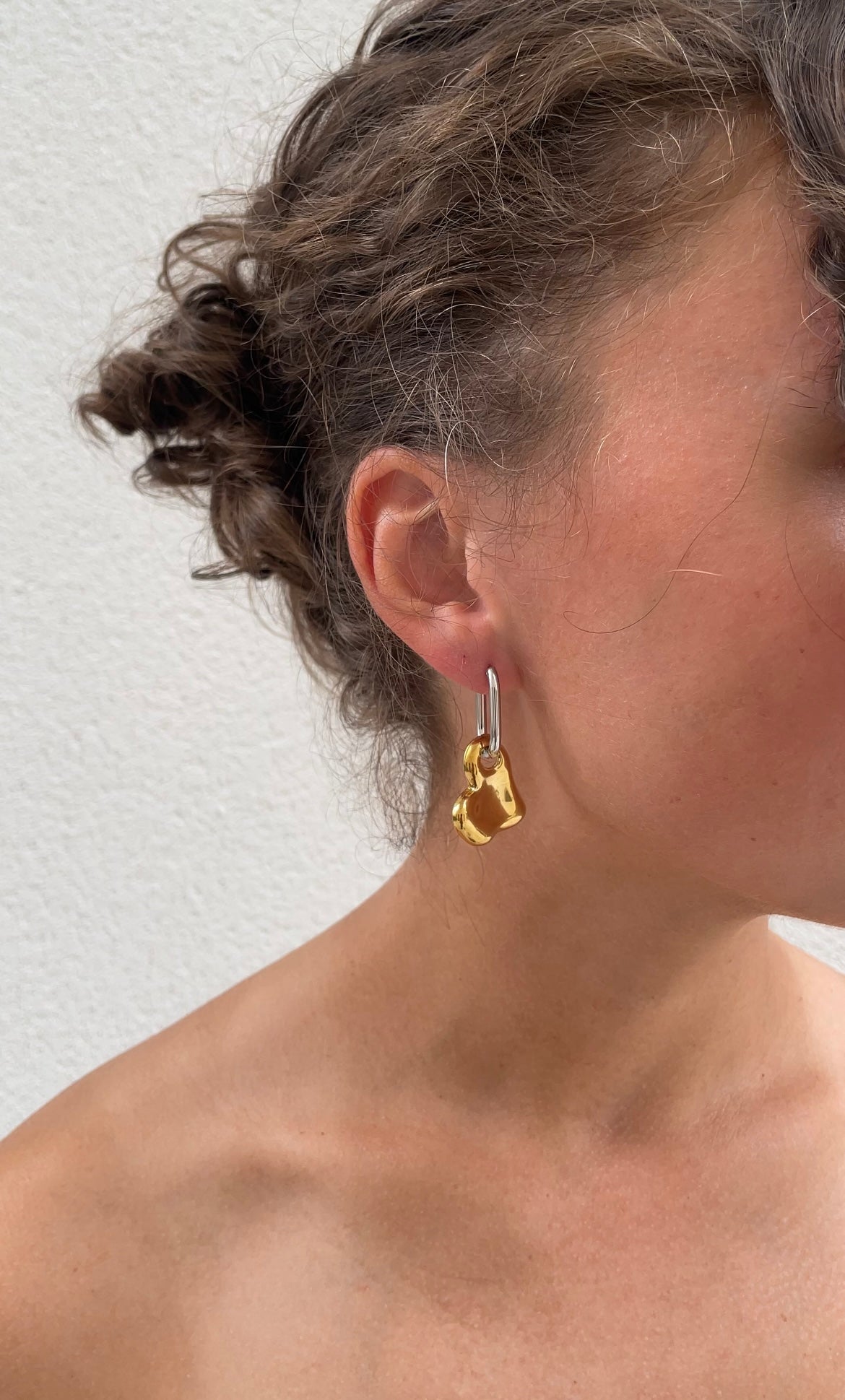 Heart piece earrings