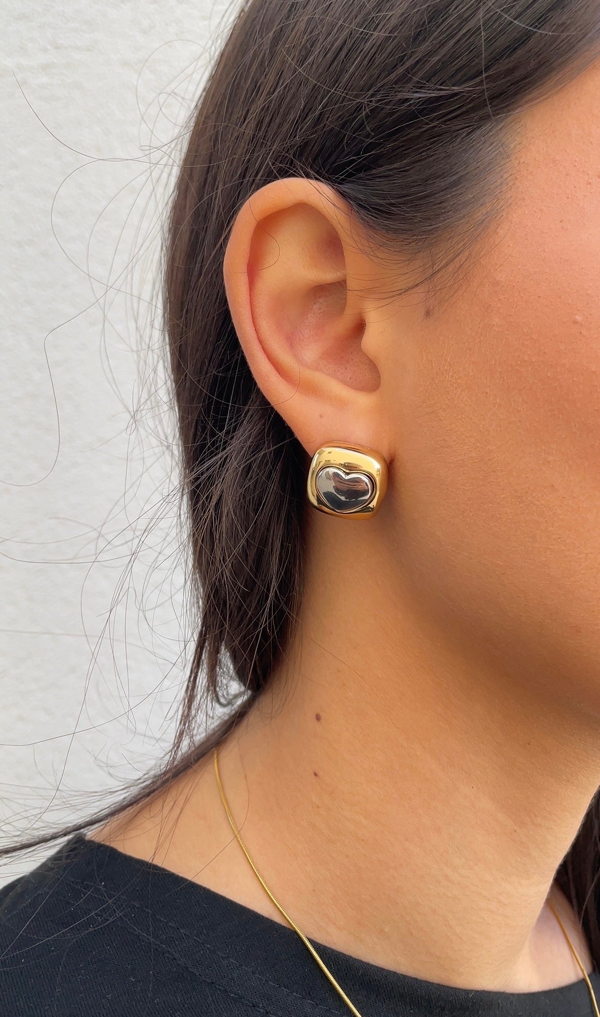 Squares heart earrings