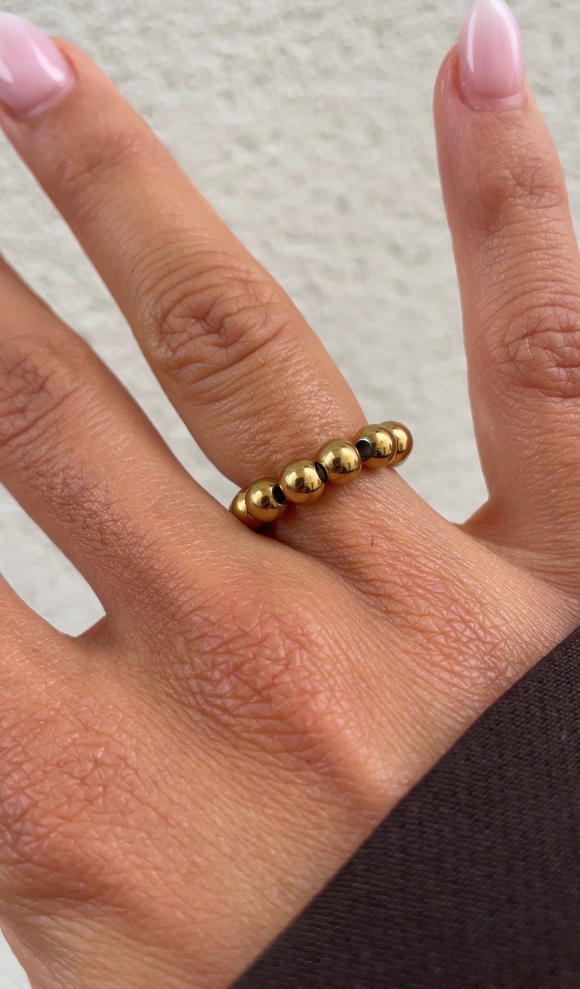 Metal pearl ring
