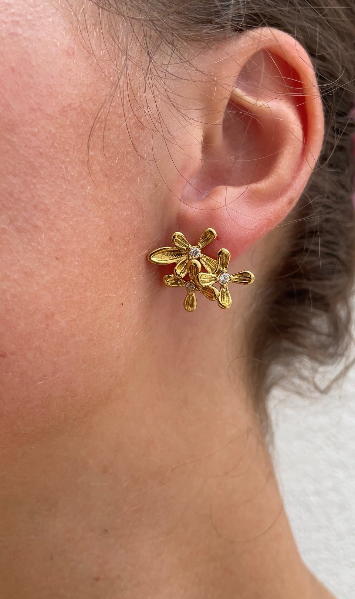 Trio flower earrings