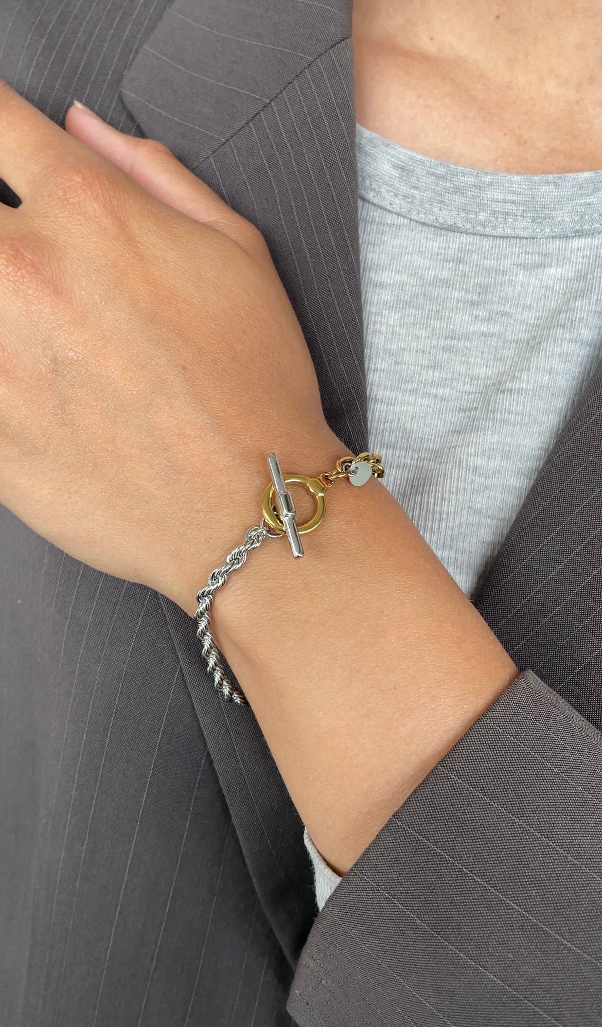 Thin Bicolor braided bracelet
