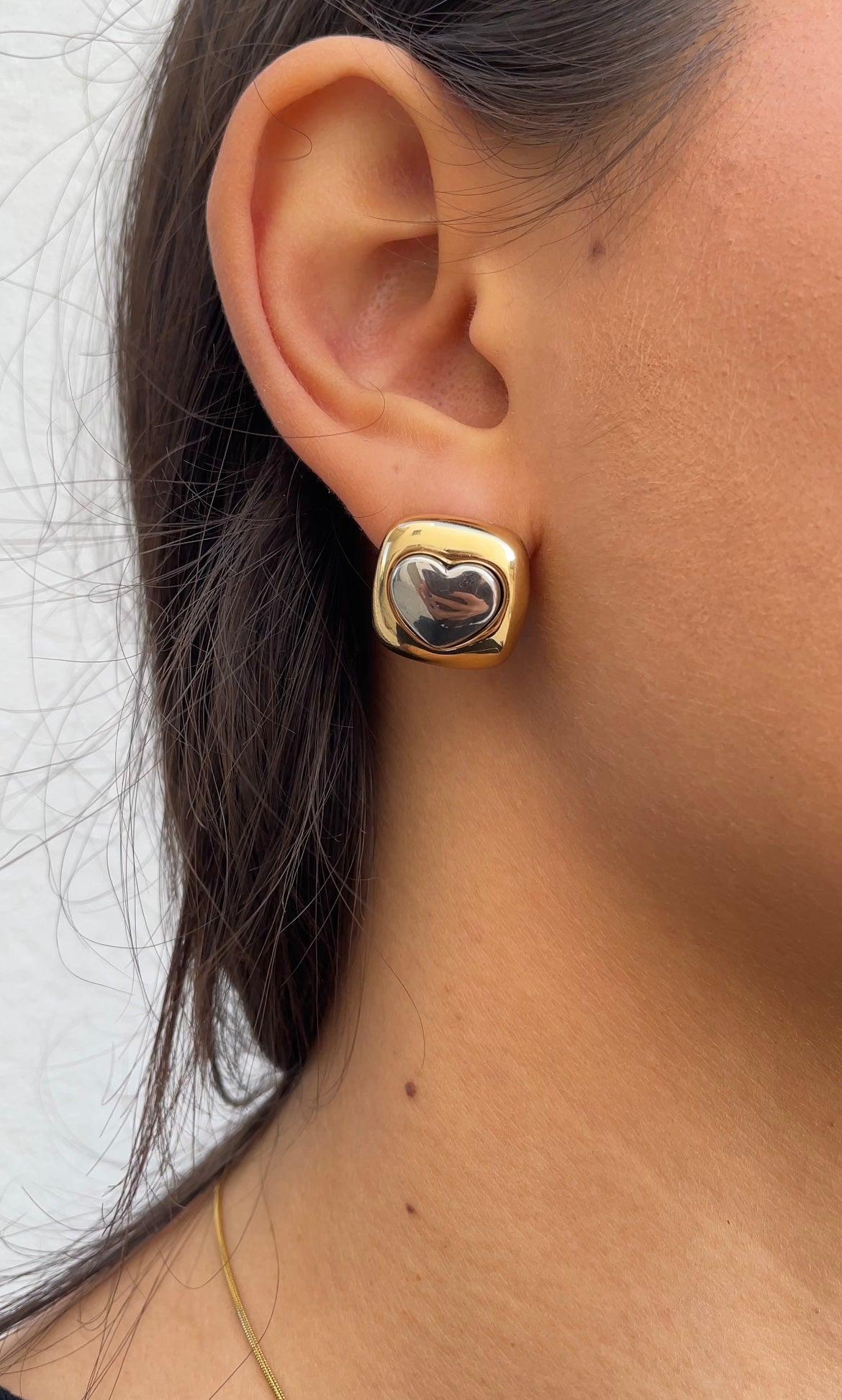 Squares heart earrings