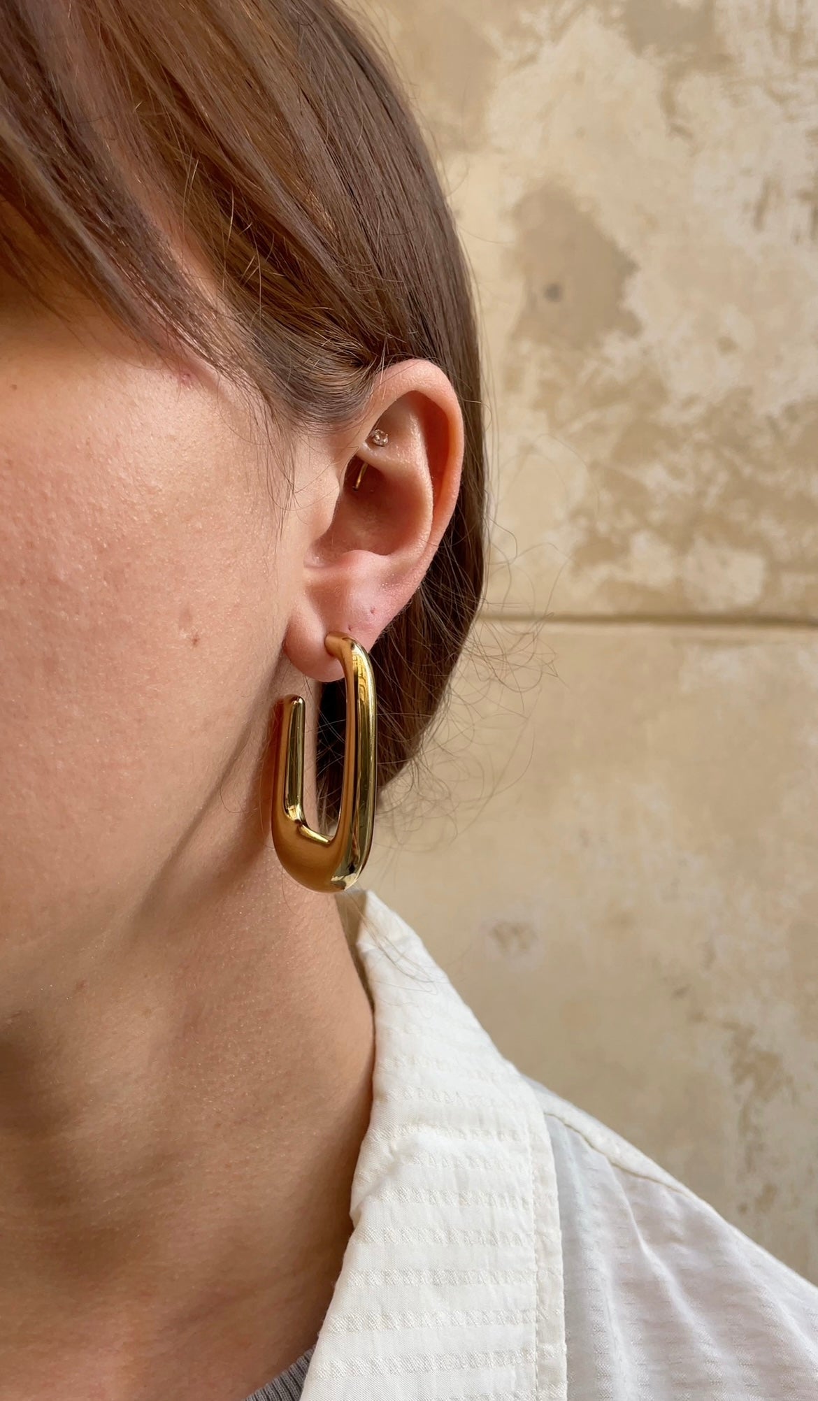 Huge rectangular earrings