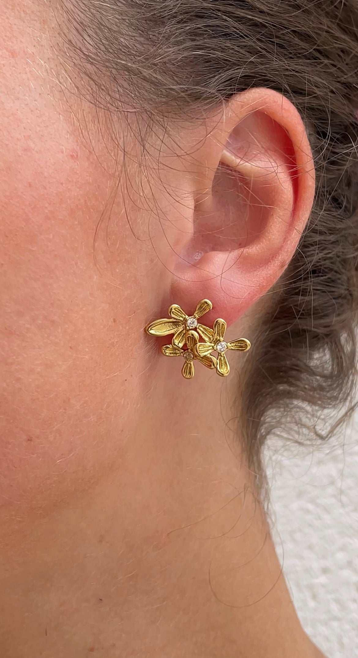 Trio flower earrings