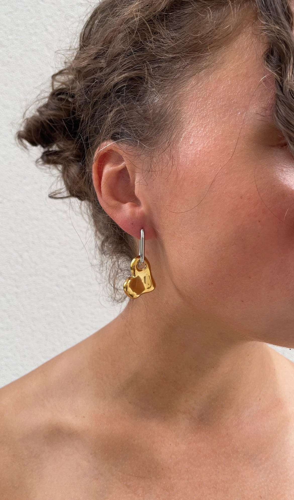 Heart piece earrings