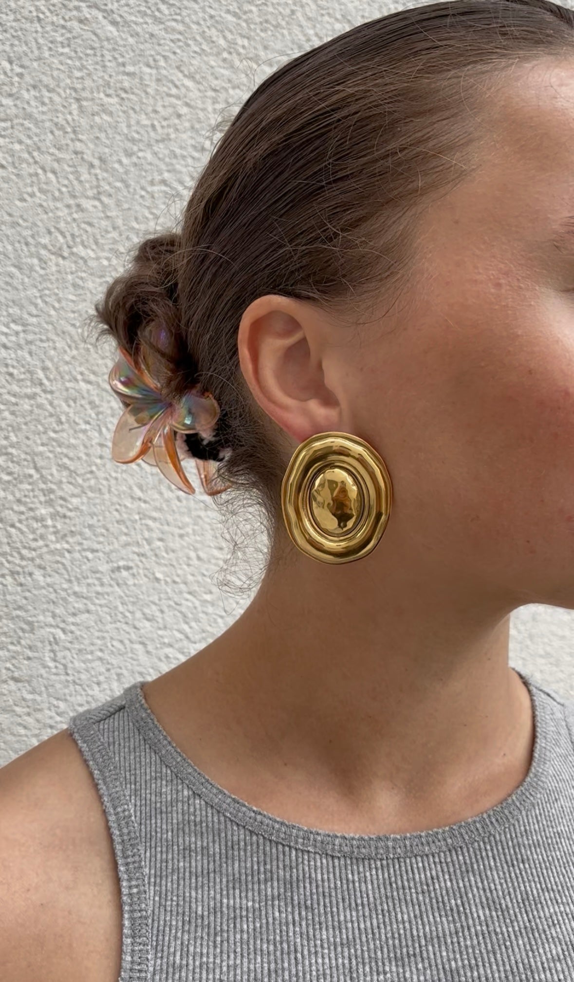 Huge shield earrings