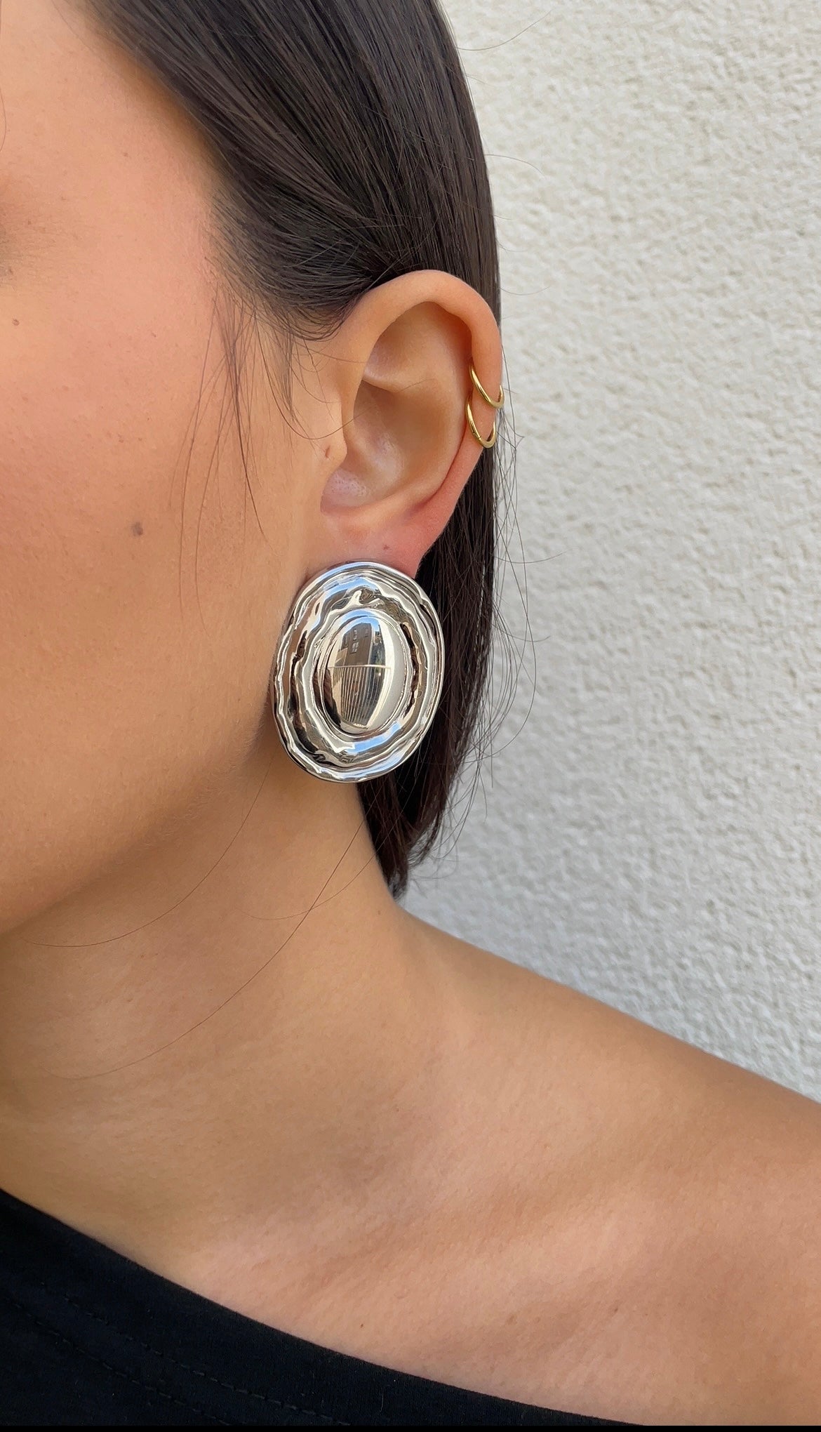 Huge shield earrings