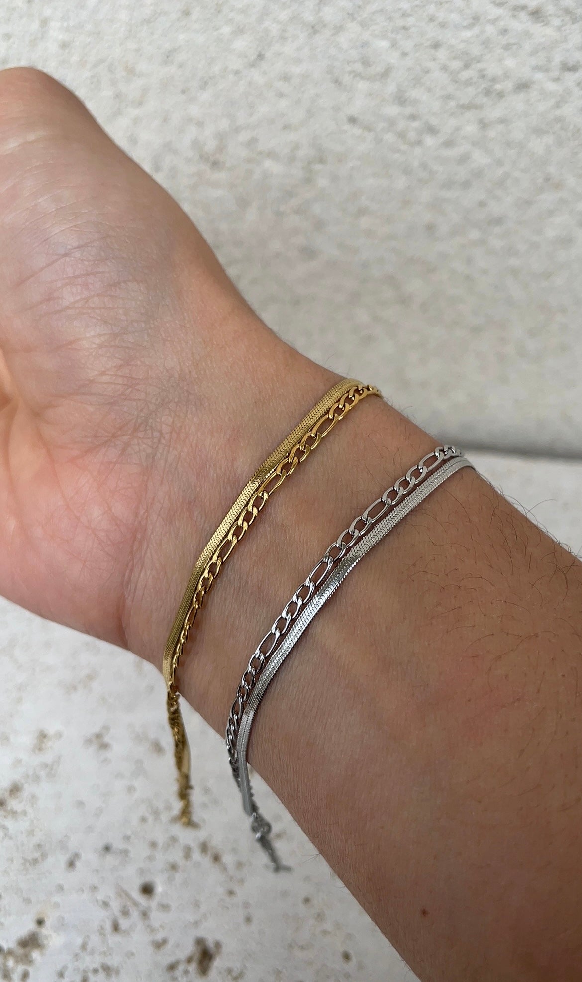 Flat x maillon bracelet
