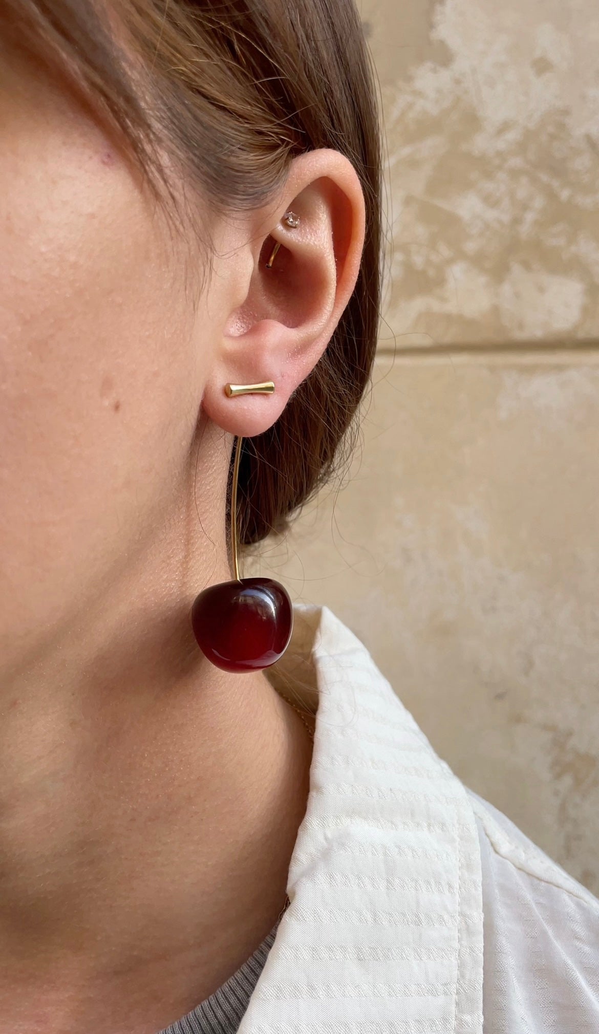Big cherry earrings