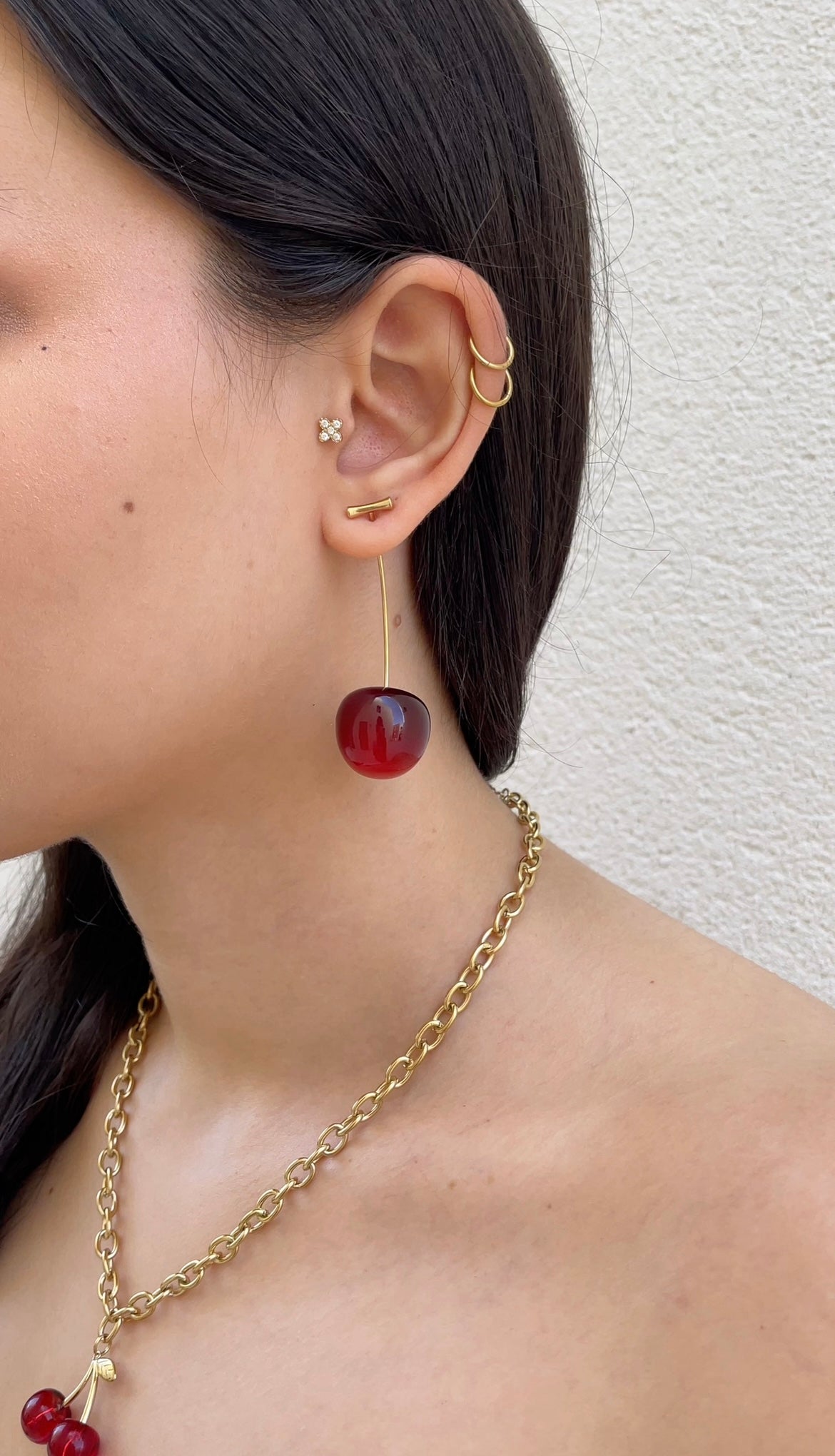 Big cherry earrings