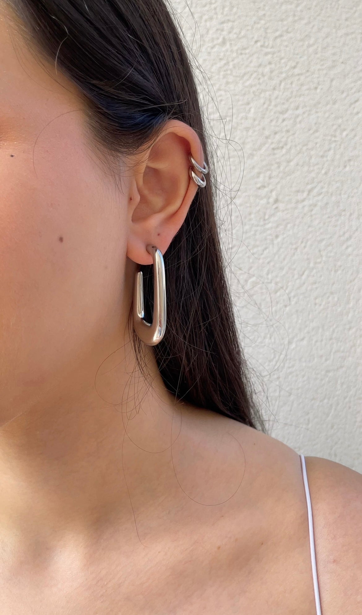 Huge rectangular earrings