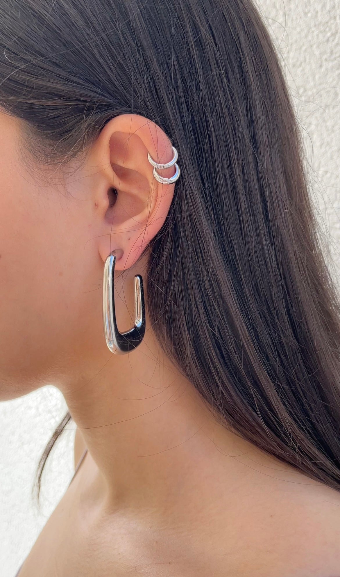 Huge rectangular earrings
