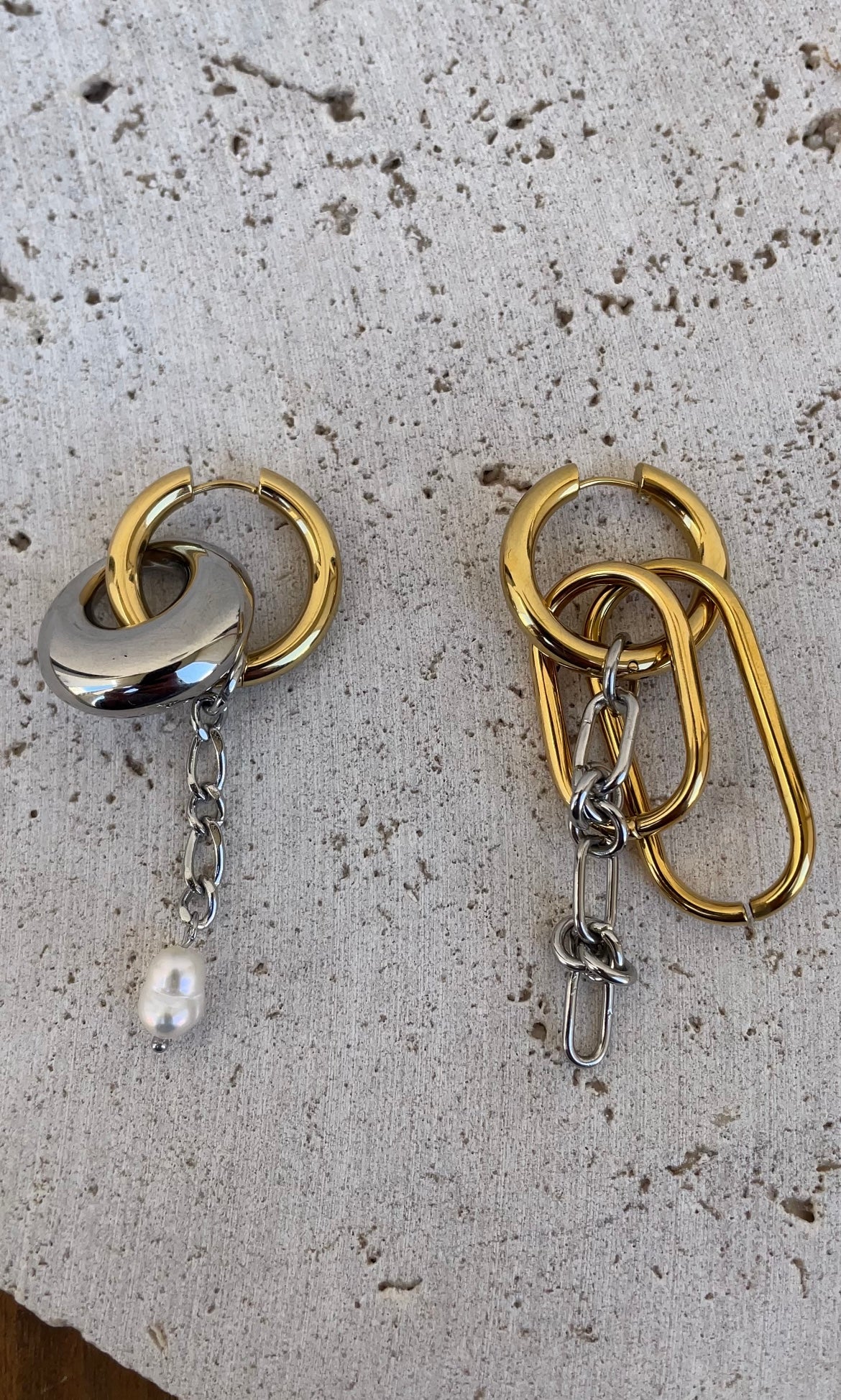 Asymmetric grunge earrings