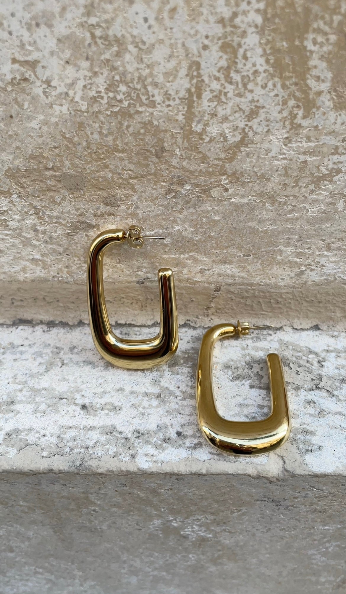 Huge rectangular earrings