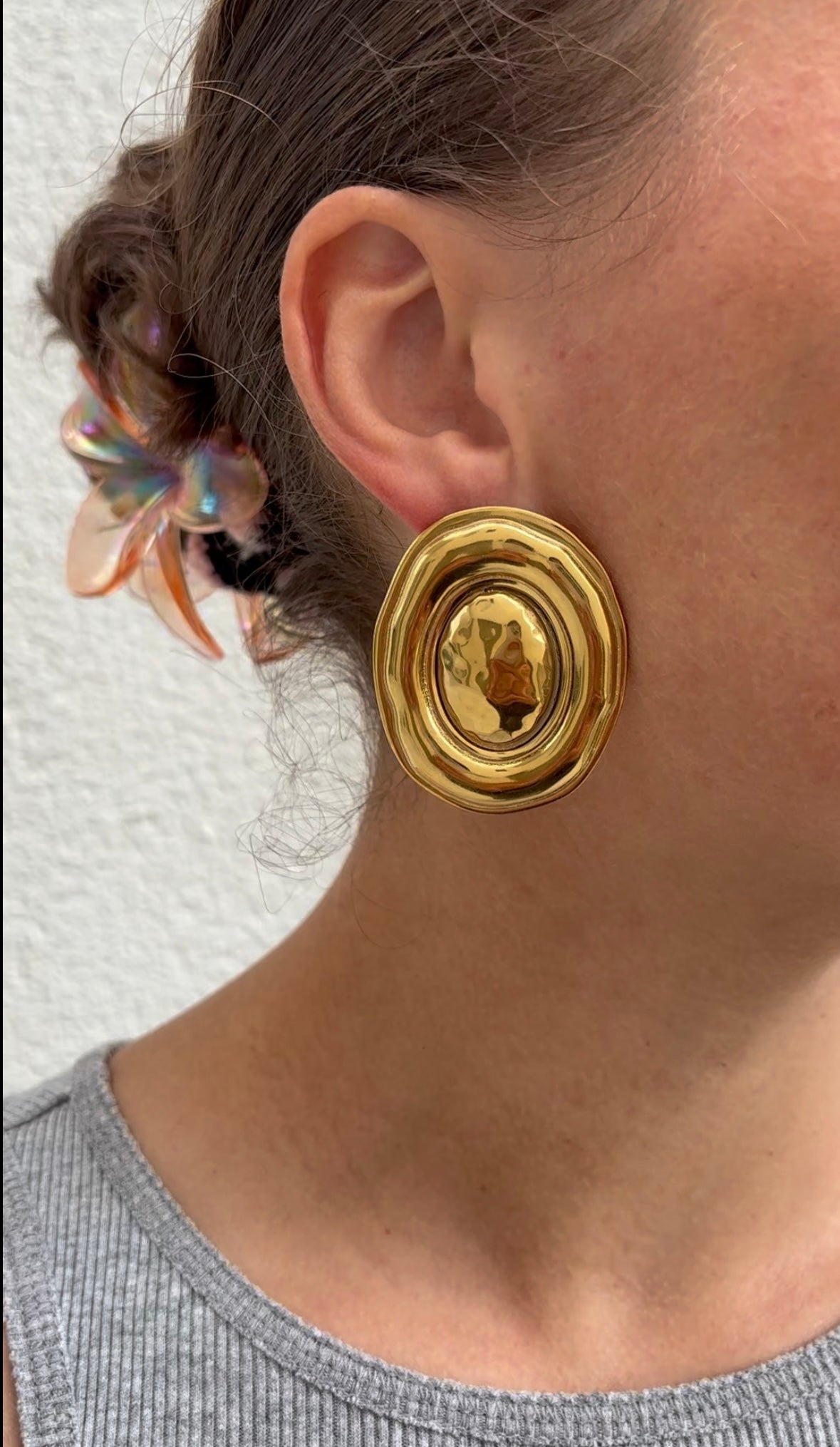 Huge shield earrings