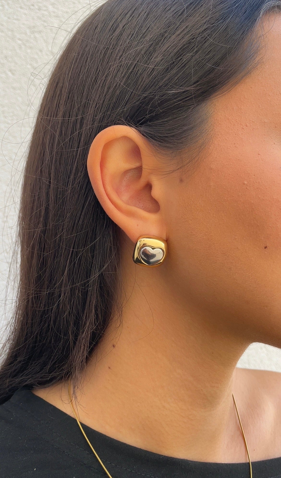 Squares heart earrings